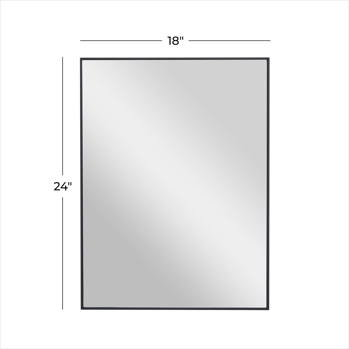 Wood Room Wall Mirror with Thin Minimalistic Frame - Black, White or Gold - Roche River Decor