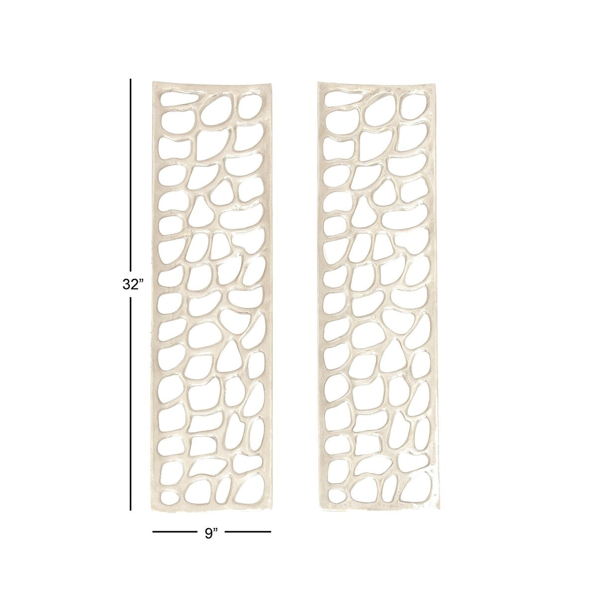 Aluminum Metal Abstract Cutouts Home Wall Decor - Set of 2 Silver - Roche River Decor