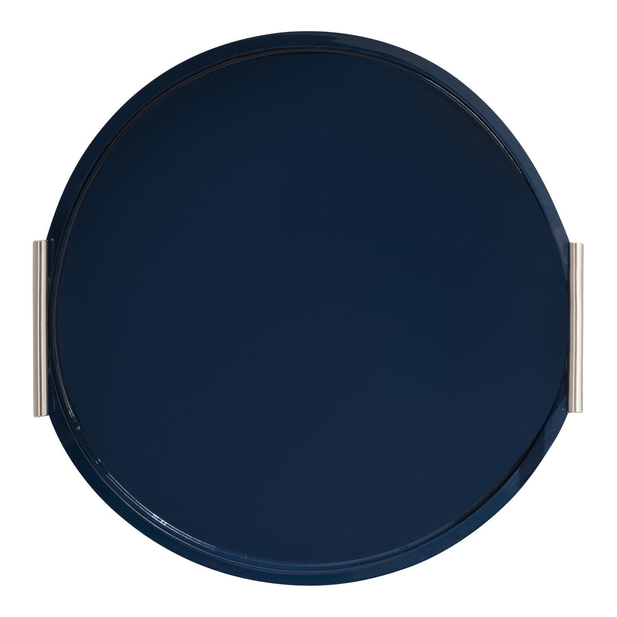 Kate and Laurel Lipton Round Decorative Tray with Metal Handles