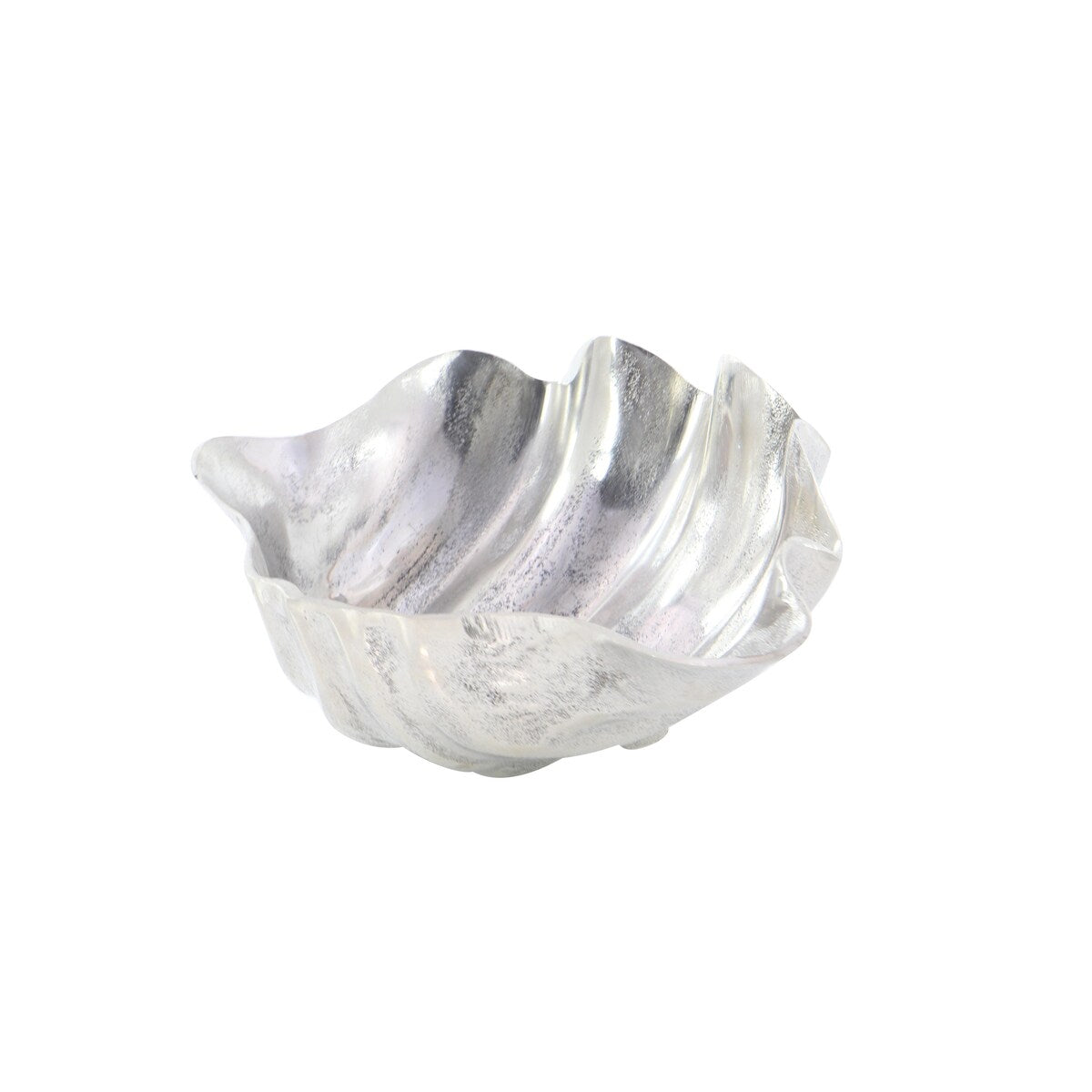 Aluminum Metal Shell Shell Decorative Decorative Bowl - Silver - Roche River Decor