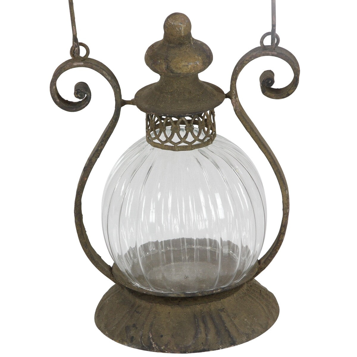 Metal Decorative Indoor Outdoor Candle Lantern with Handle - Brown - Roche River Decor