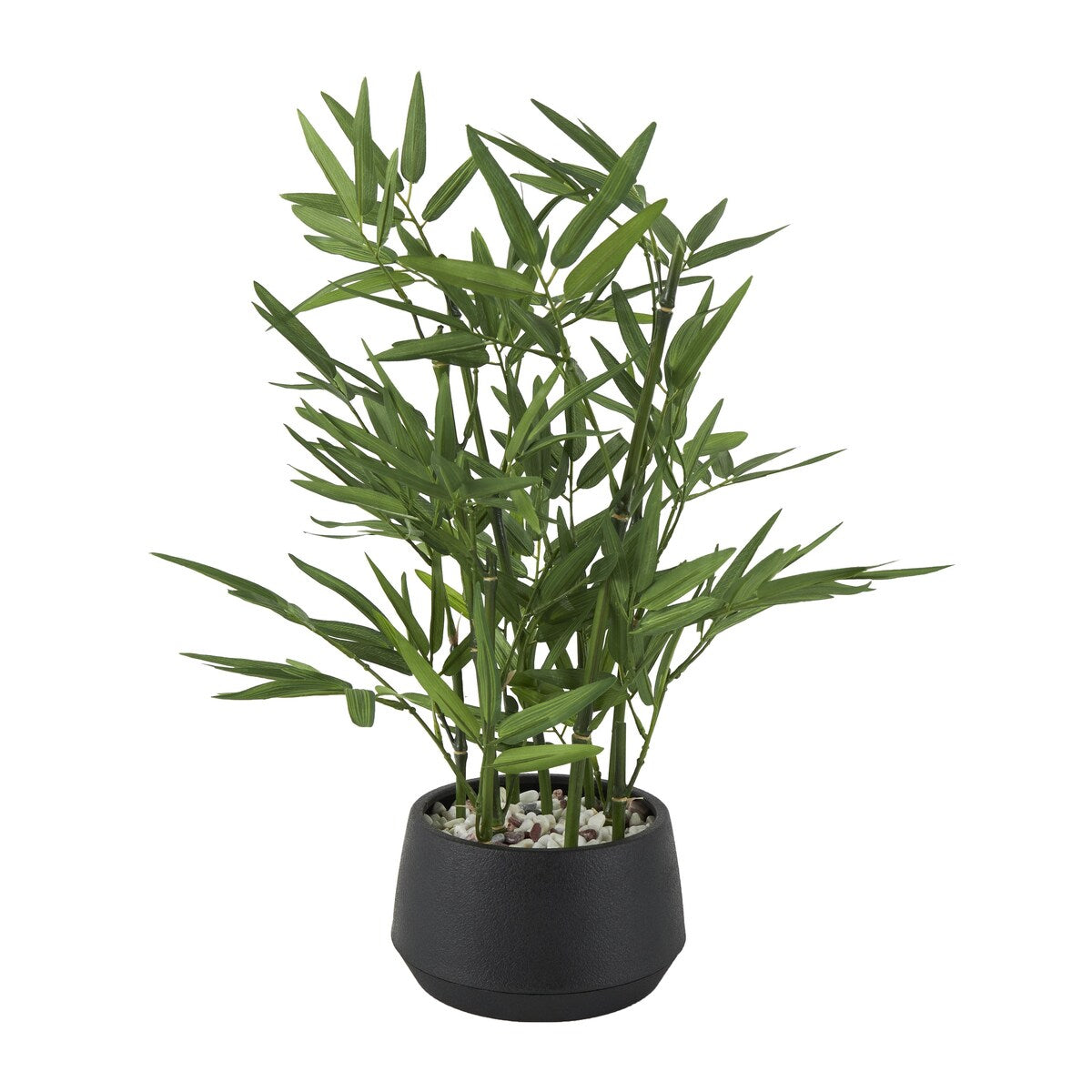 Faux Foliage Artificial Plant with Black Plastic Pot - Green - Roche River Decor