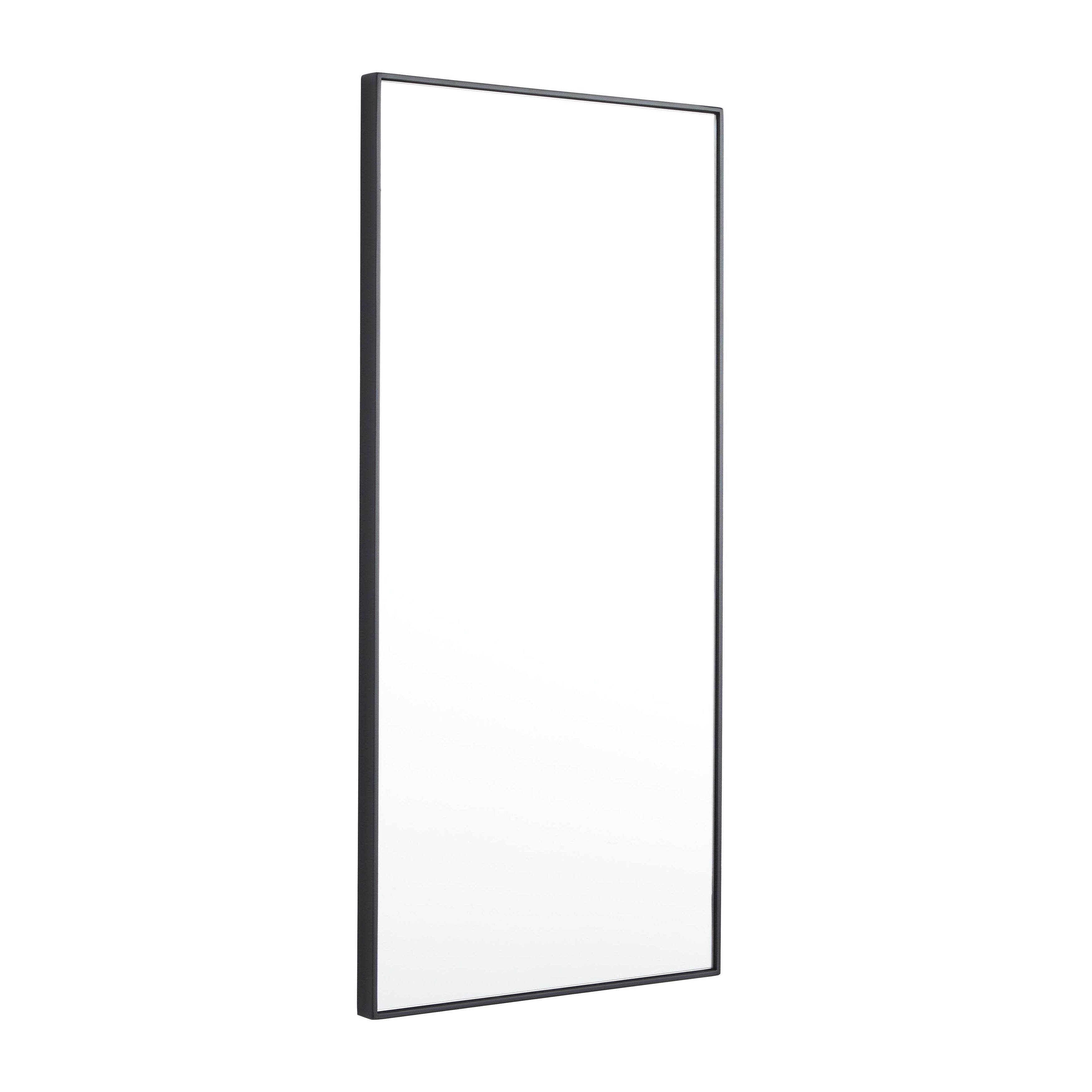 Wood Room Wall Mirror with Thin Minimalistic Frame - Black, White or Gold - Roche River Decor