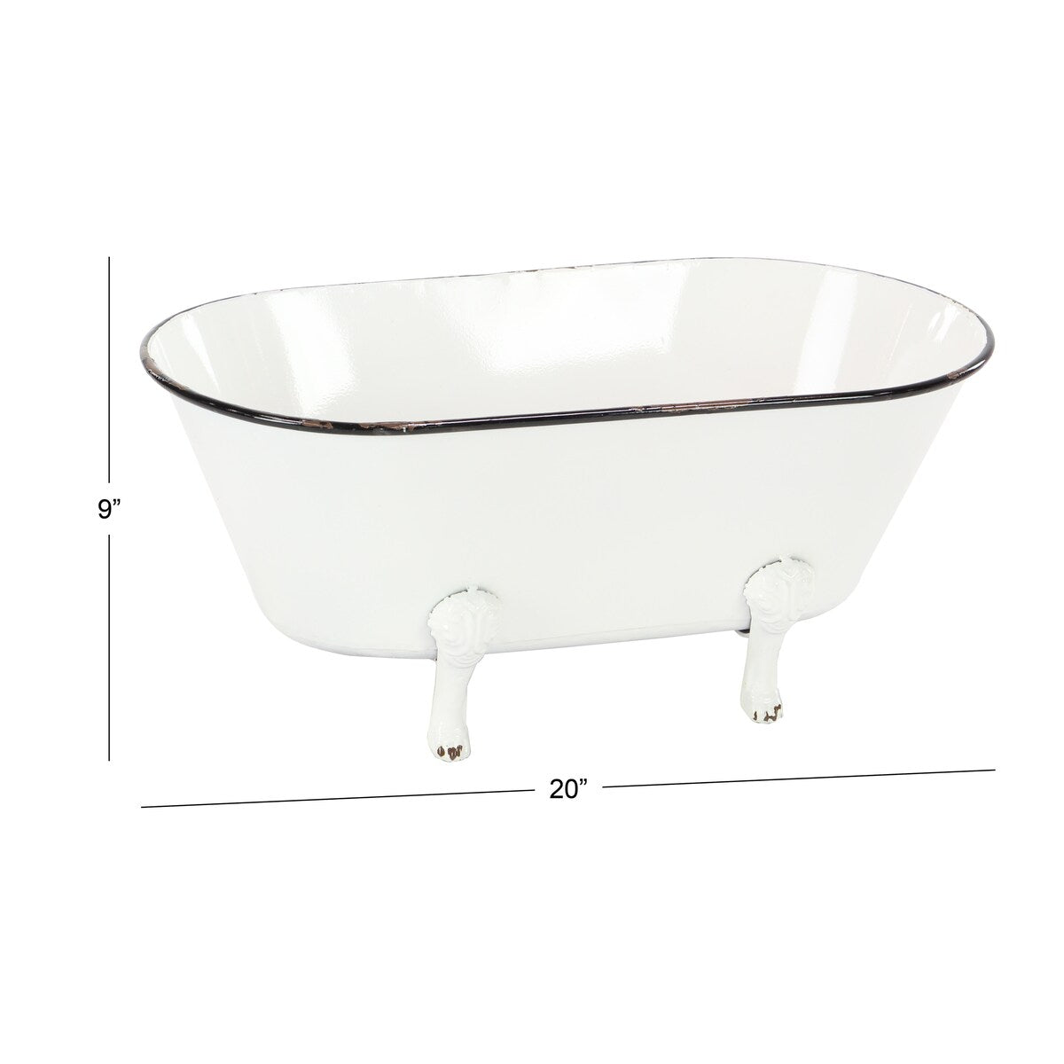 Metal Bathtub Indoor Outdoor Planter - White - Roche River Decor