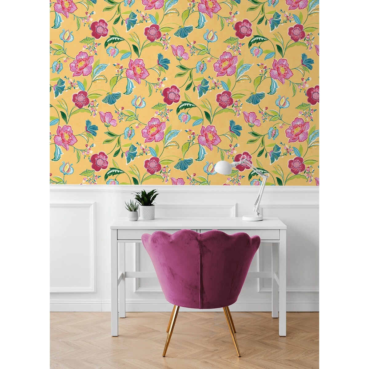 NextWall Painterly Floral Peel and Stick Wallpaper