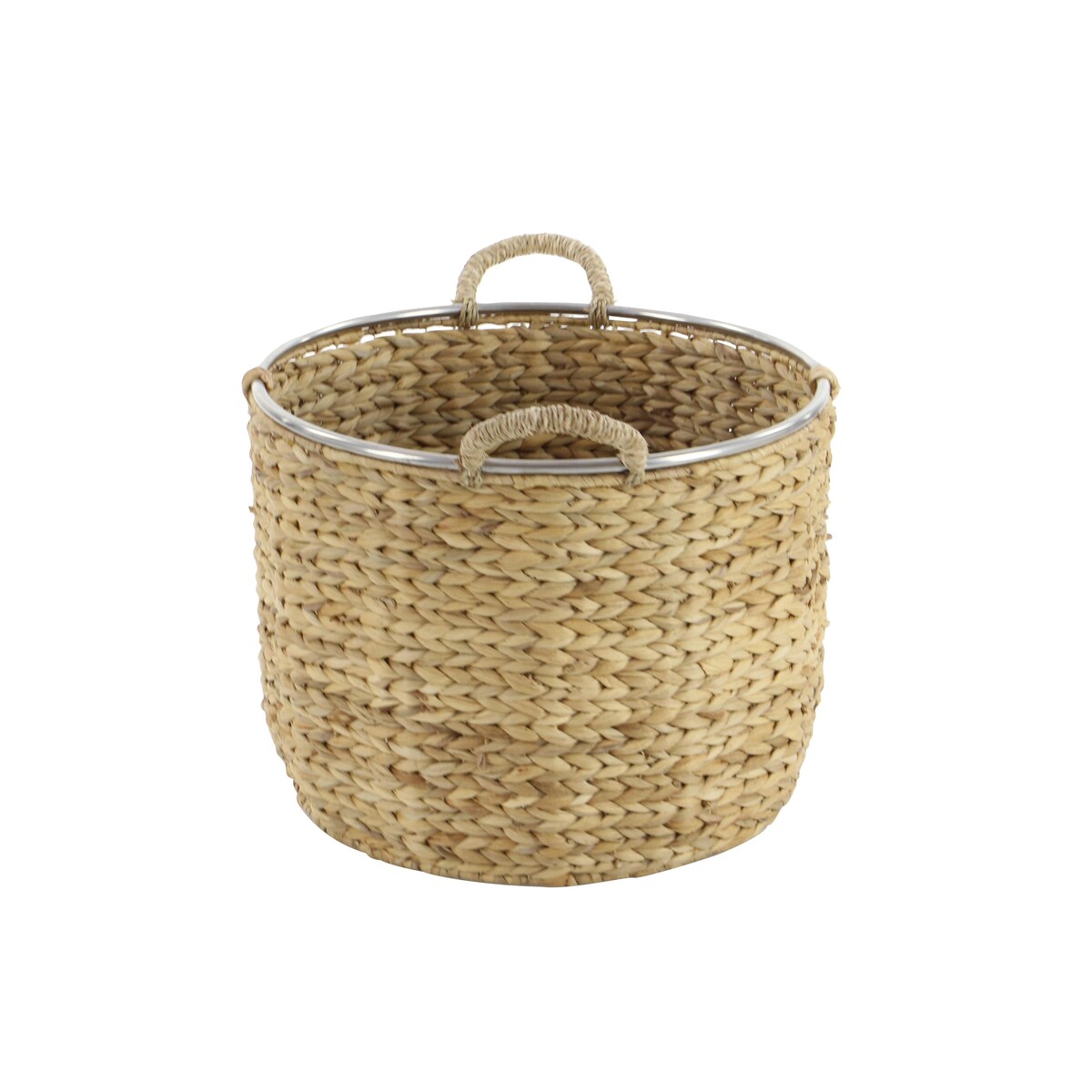 Seagrass Handmade Decorative and Functional Storage Basket with Handles - Set of 2 Light Brown - Roche River Decor