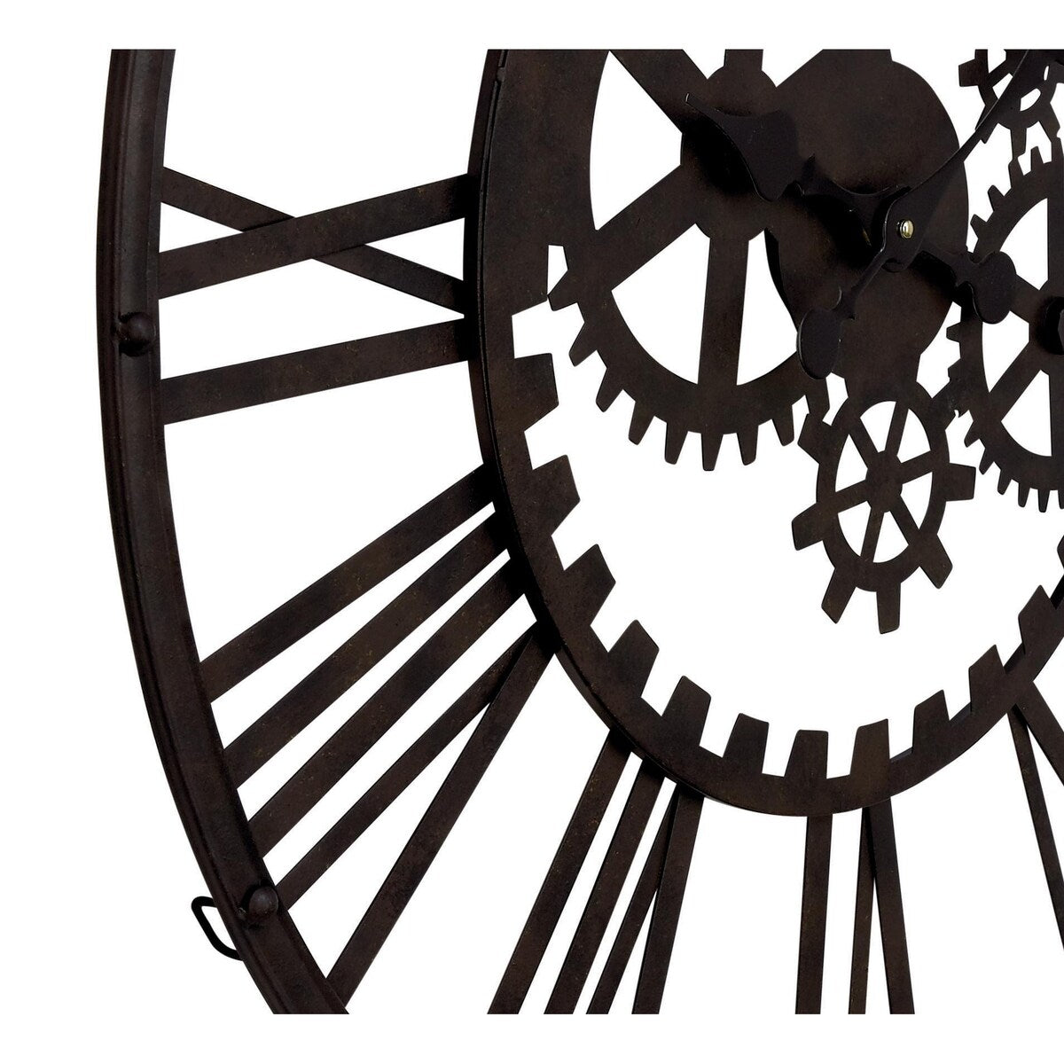 Metal Gear Decorative Wall Clock - Black - Roche River Decor