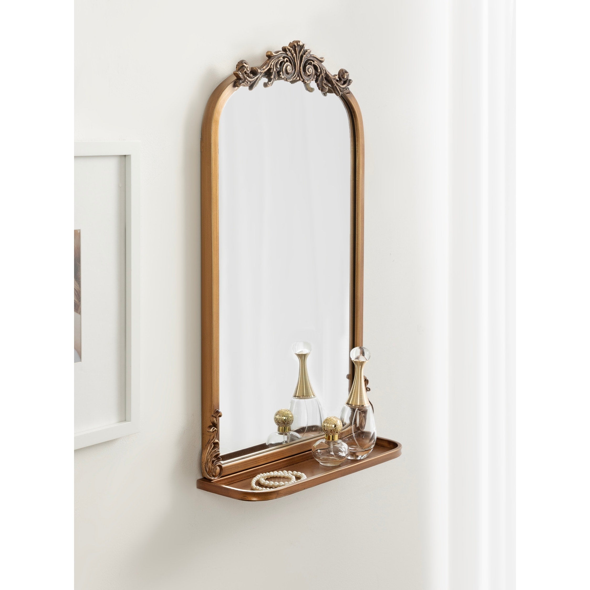 Kate and Laurel Arendahl Traditional Arch Mirror with Shelf