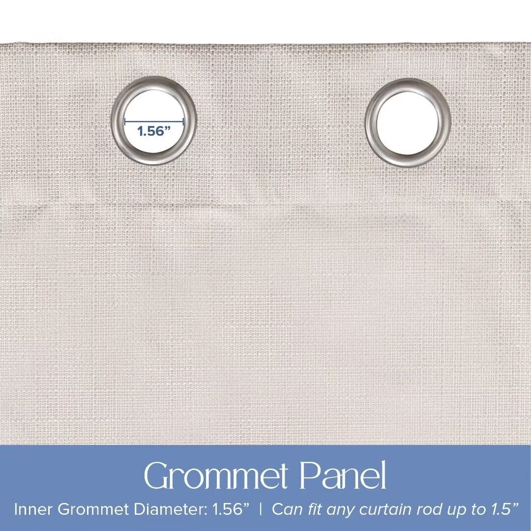 Textured Grid 100% Blackout Grommet Curtain Pair(2 Panels)