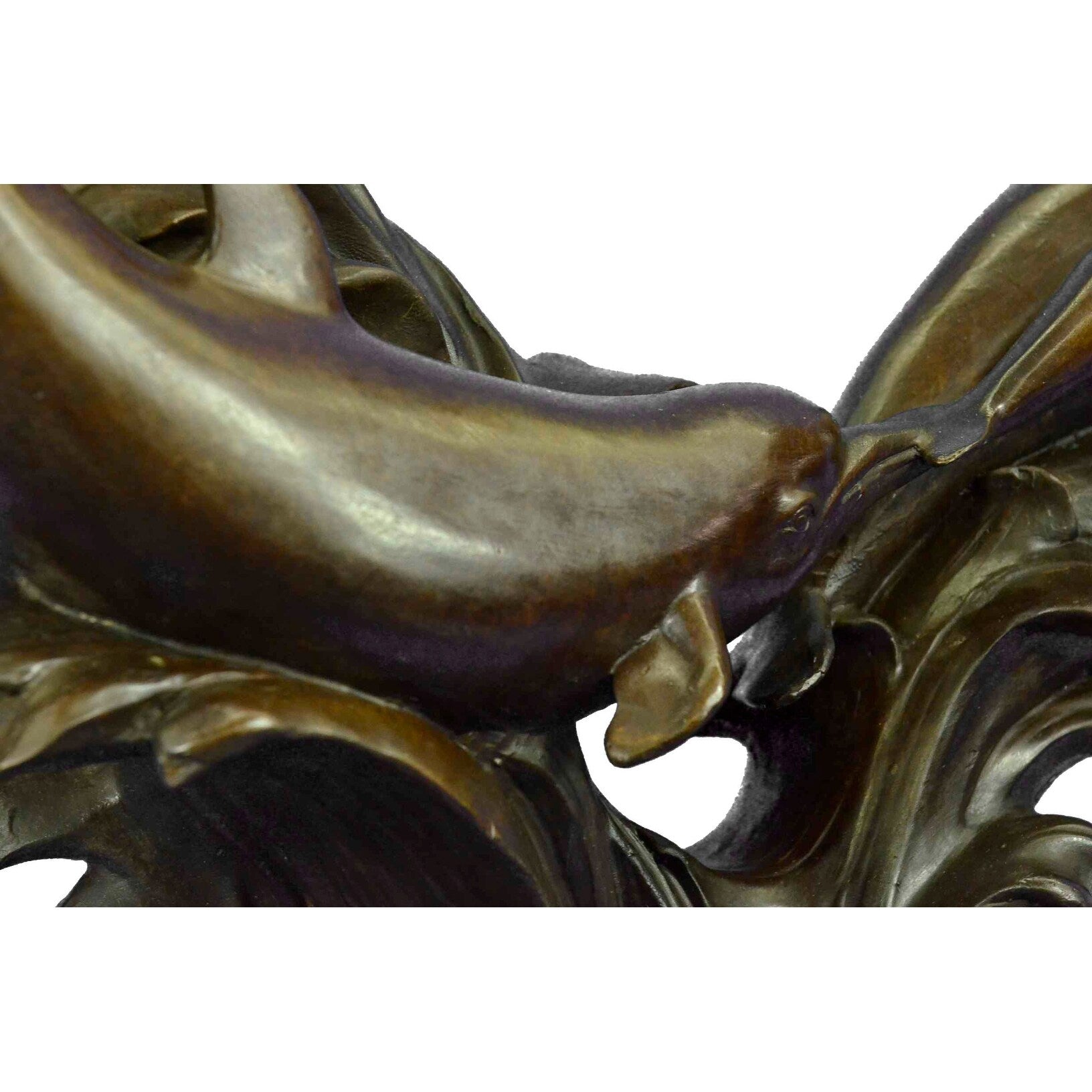 Clearance Sale Imitative Dolphins Riding Wave Bronze Sculpture Hot Cast Marine Figure