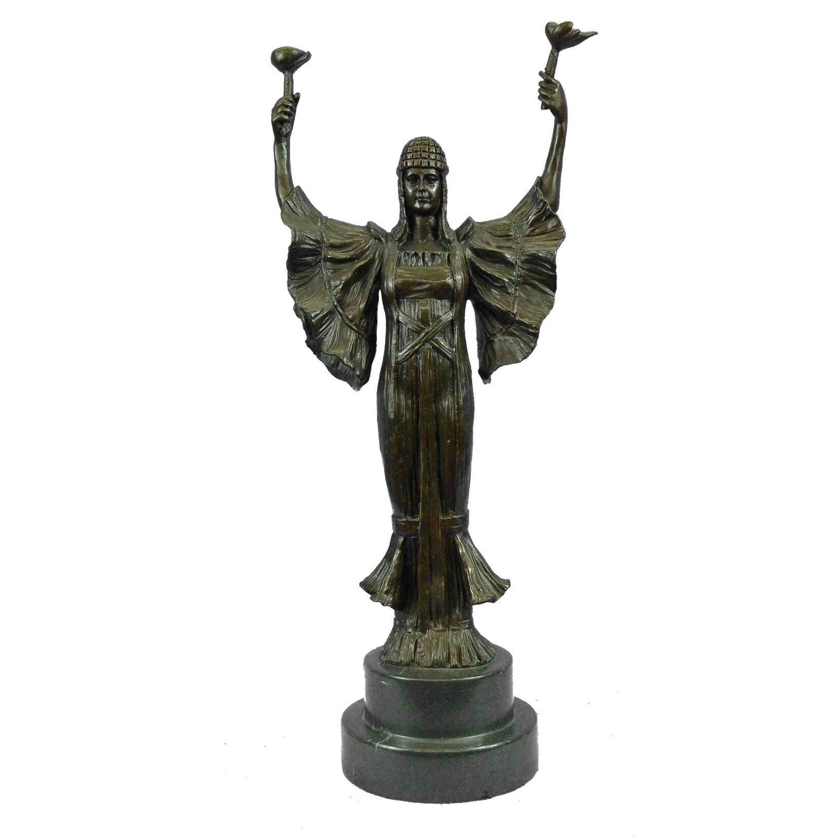 Victorian Old 100 Percent Solid Bronze Marble Figural Statue Decorative Statue