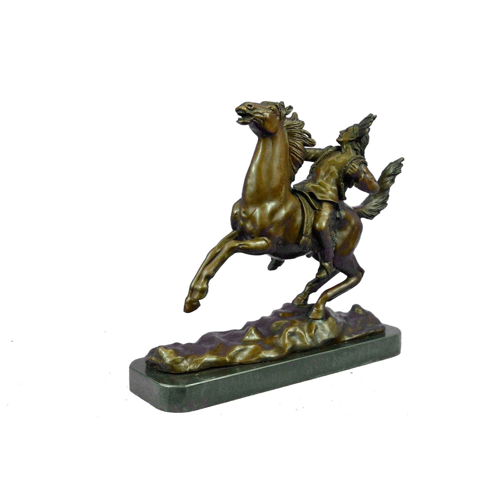 Mounted Indian Chief Bronze Sculpture By Karl Kauba Hot Cast Figurine Figure Art