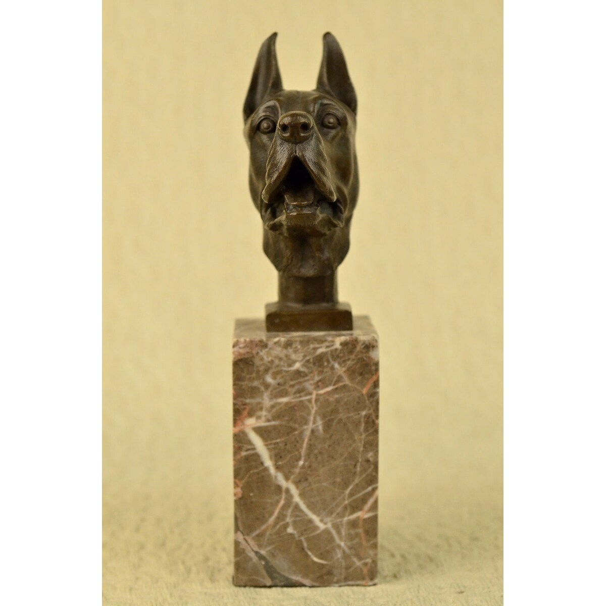 Original Yanez Great Dane Dog Lover Bronze Sculpture Art Deco Statue Figurine