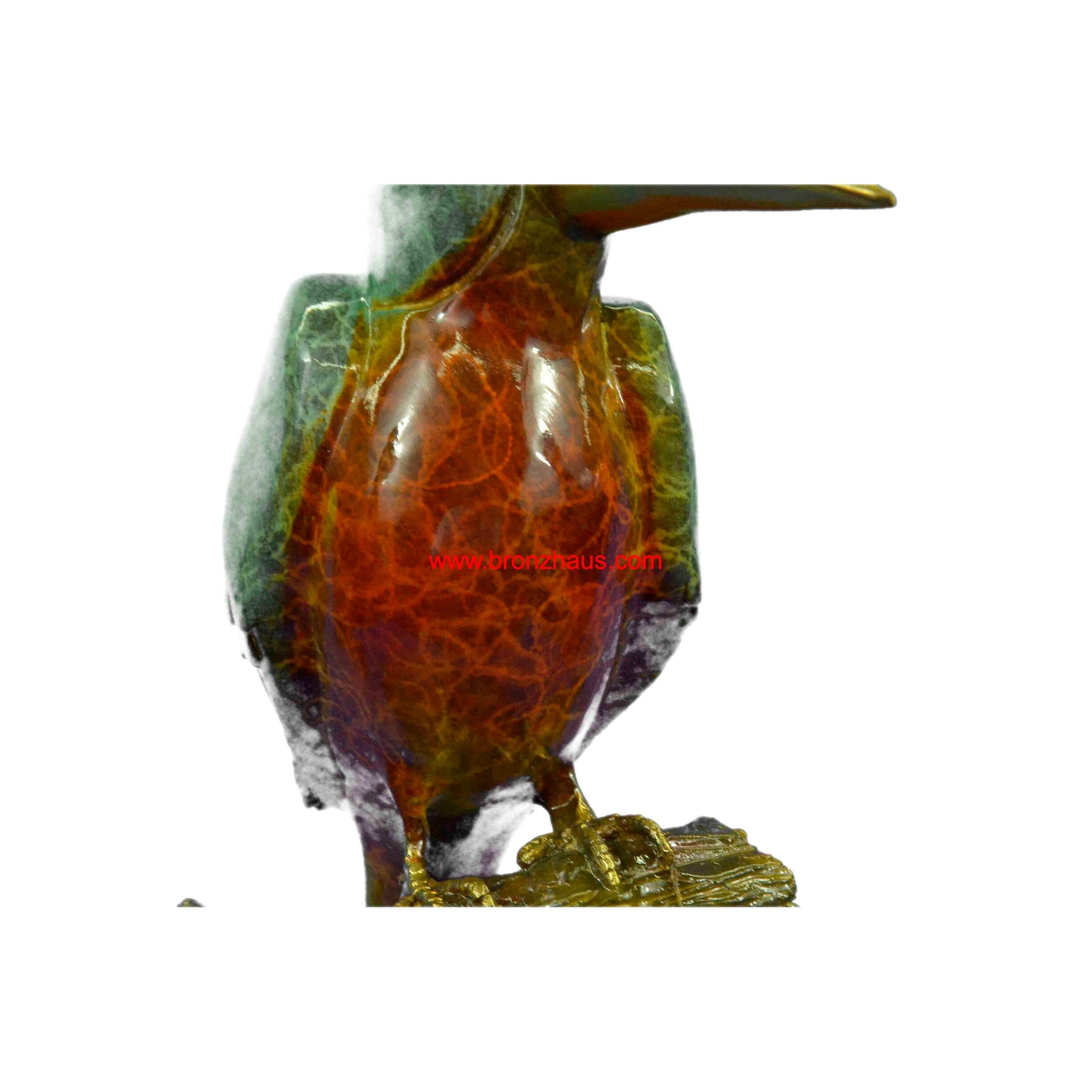 Great Vintage Hot Cast Large Ltd Edition W/ Coa Austrian Bronze Kingfisher Decor