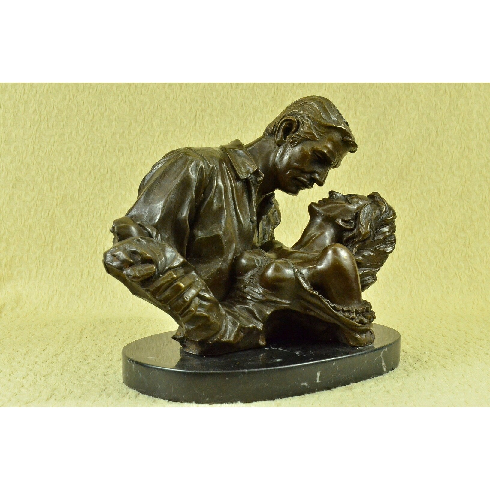 Limited Edition Rhett Butler And Scarlett Ohera Bronze Sculpture Marble Base