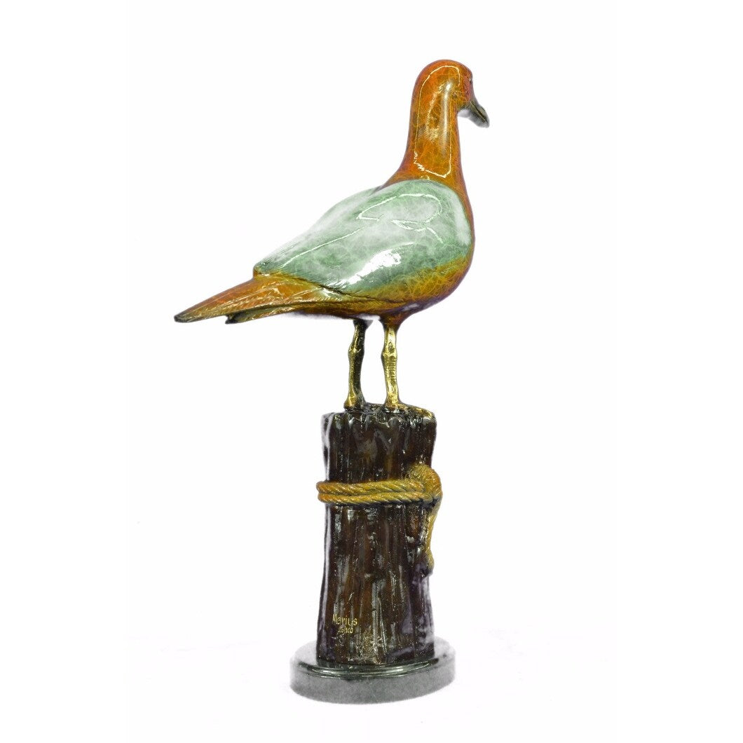 Special Patina Hot Cast Seagull Bird Bronze Sculpture Collector Edition Casting