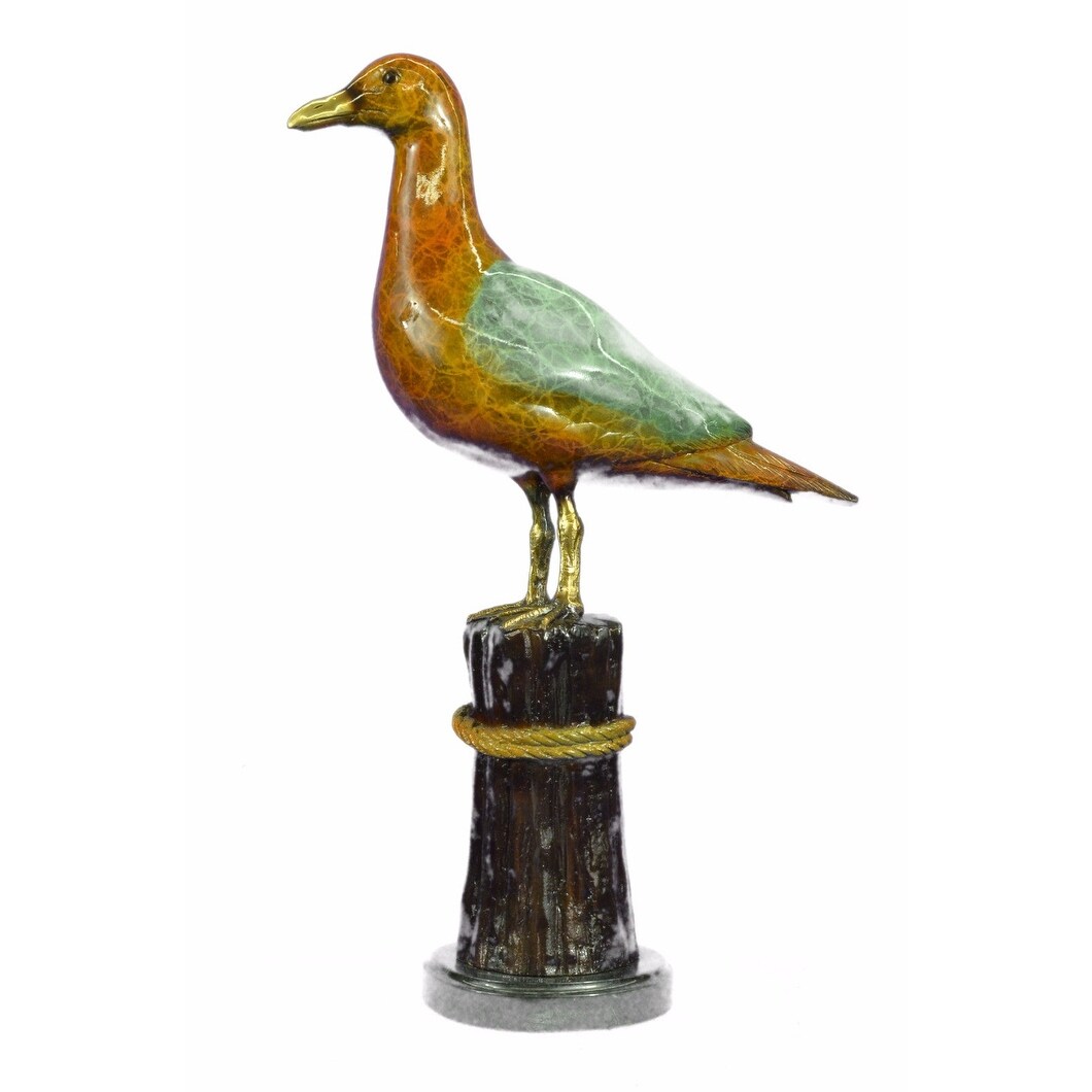 Special Patina Hot Cast Seagull Bird Bronze Sculpture Collector Edition Casting