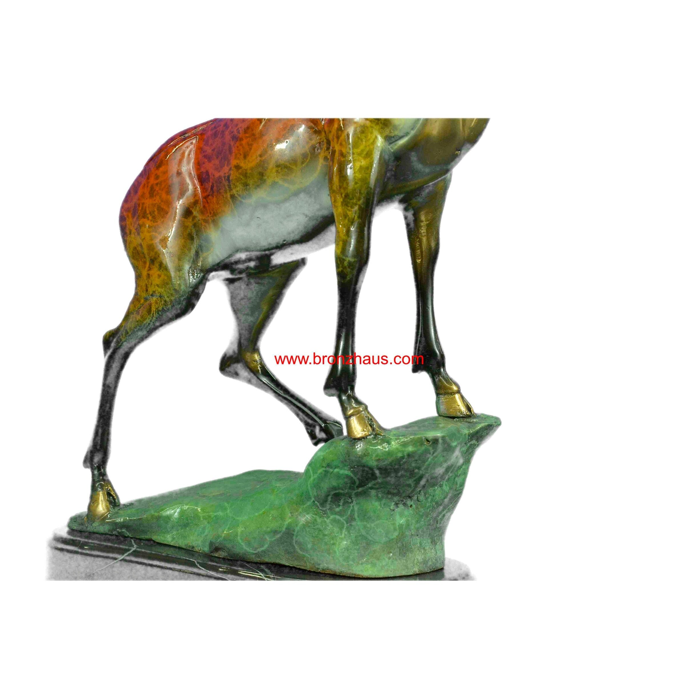 Limited Edition Hot Cast Stag Deer Buck Bronze Sculpture Statue Figurine