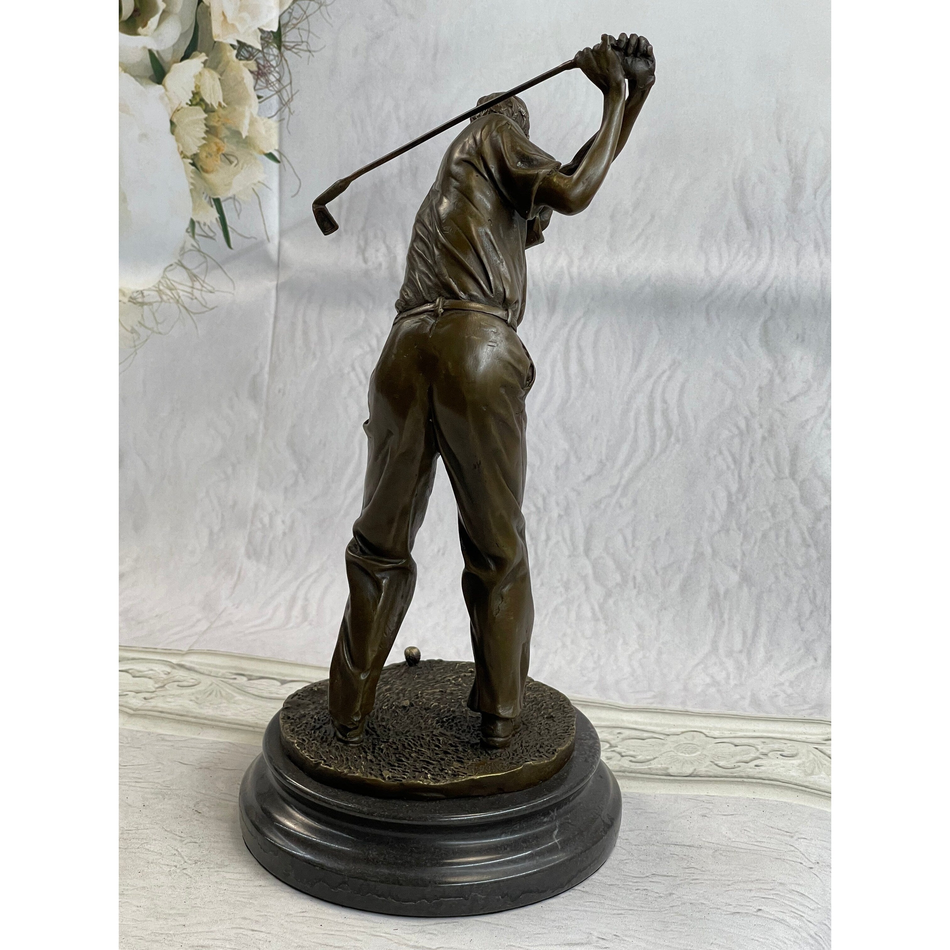 Signed Milo Abstract Tall Golfer Trophy House Decor Golf Golfing Statue Figure