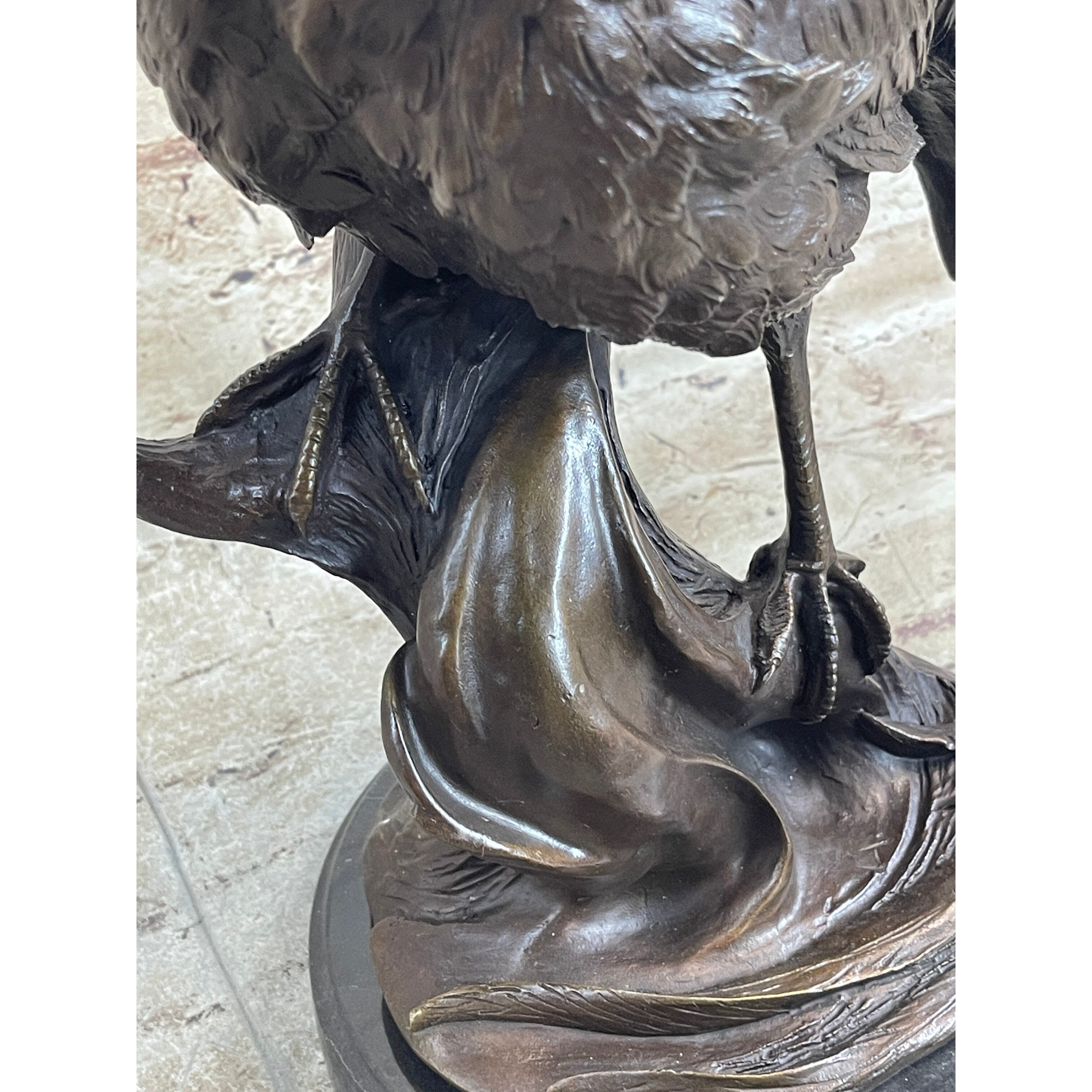 Detailed Pheasant Dove Bronze Figure Statue G. Seiya Sculpture Art Deco Figure