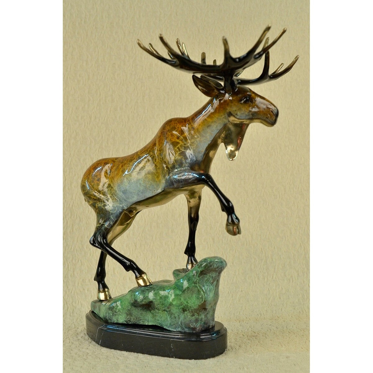 HandmadeEdition Happy Moose On Bronze Sculpture Certificate Of Authenticity