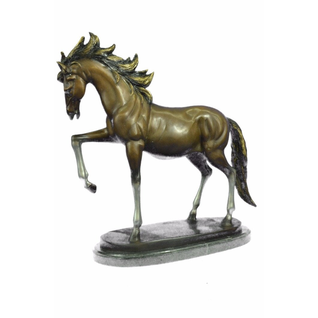 Original Gorgeous Real Bronze Horse Stallion Sculpture Statue Numbered Figurine