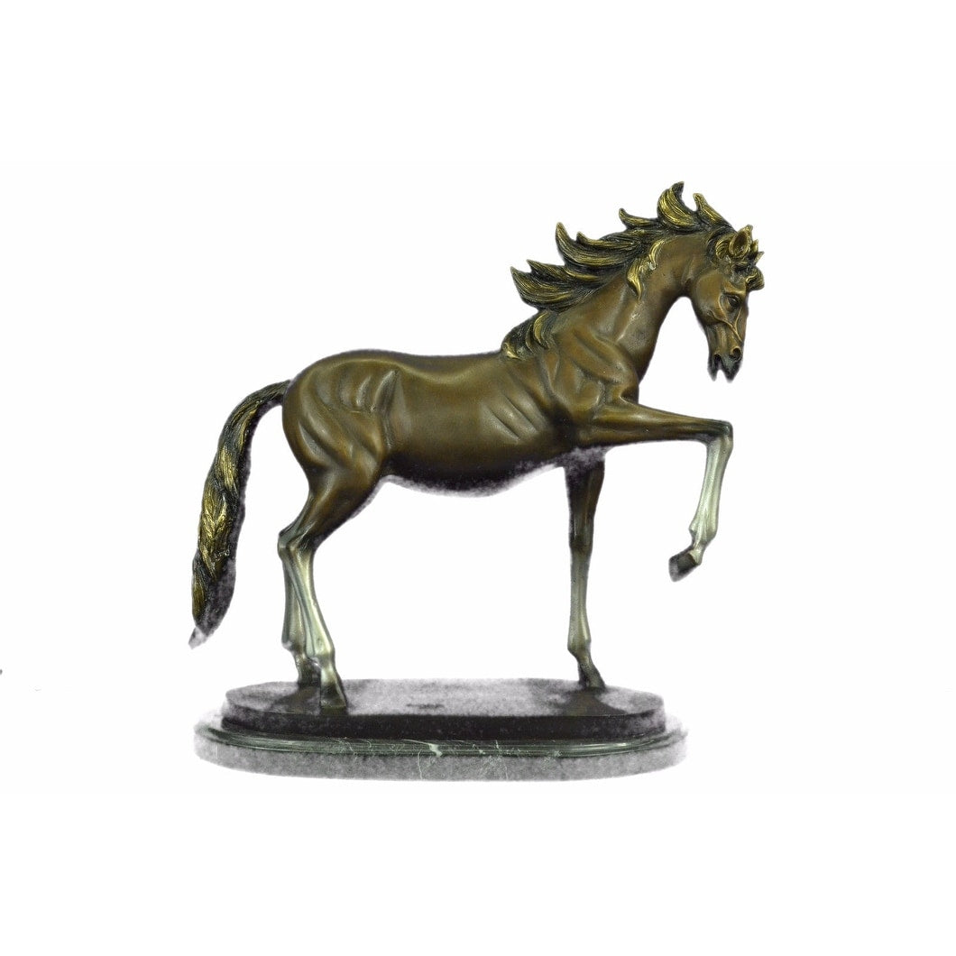 Original Gorgeous Real Bronze Horse Stallion Sculpture Statue Numbered Figurine