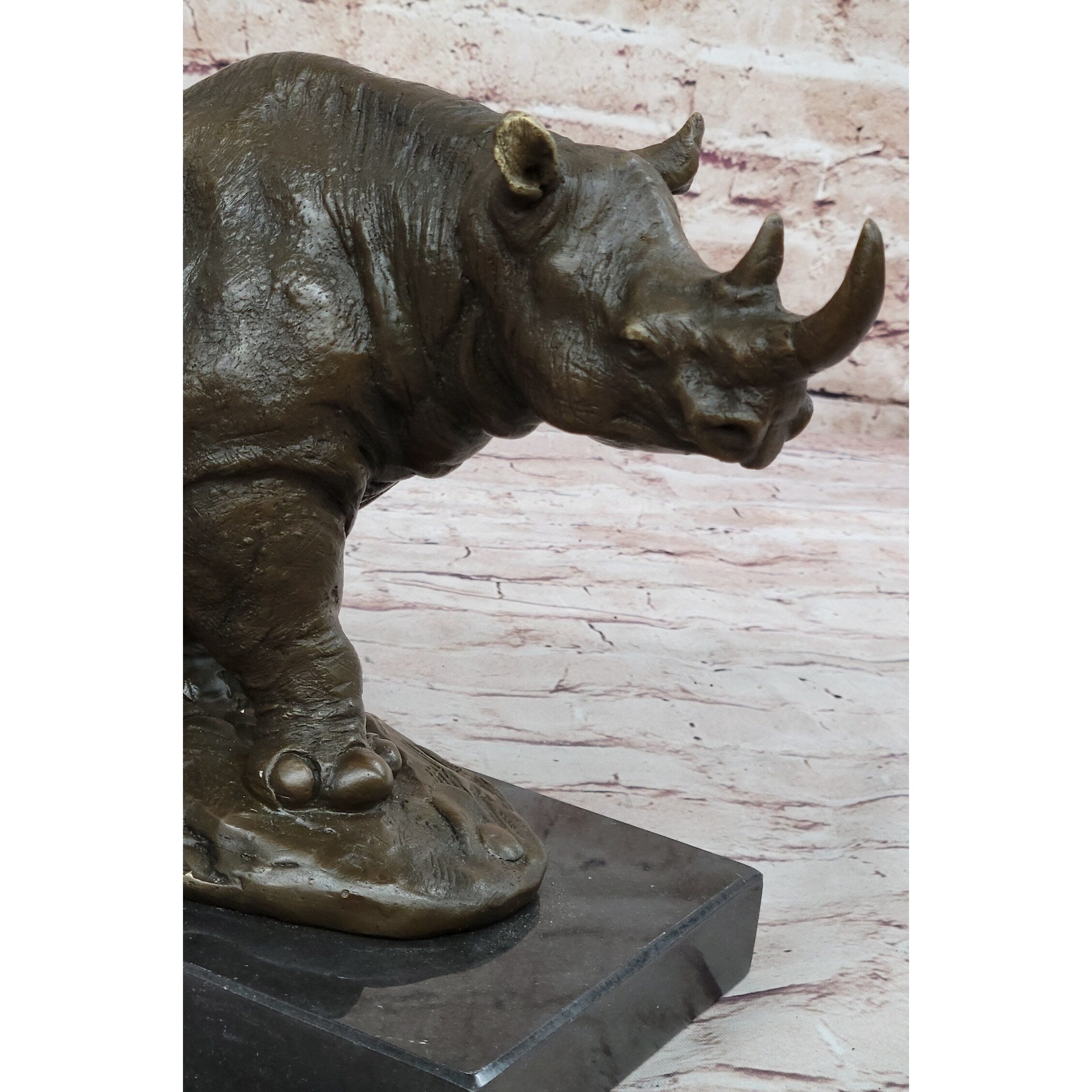 Rhinoceros Rhino Safari Wildlife Bronze Sculpture Statue Original Signed Art