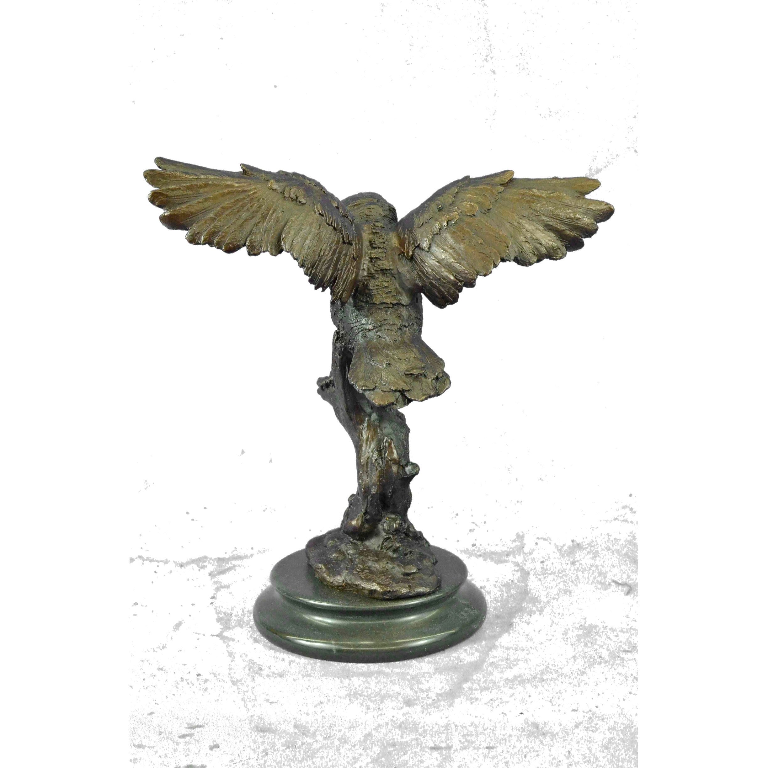 Beautiful Large Abstract Pure Hotcast Bronze Statue Barn Owl Night Patrol Gift