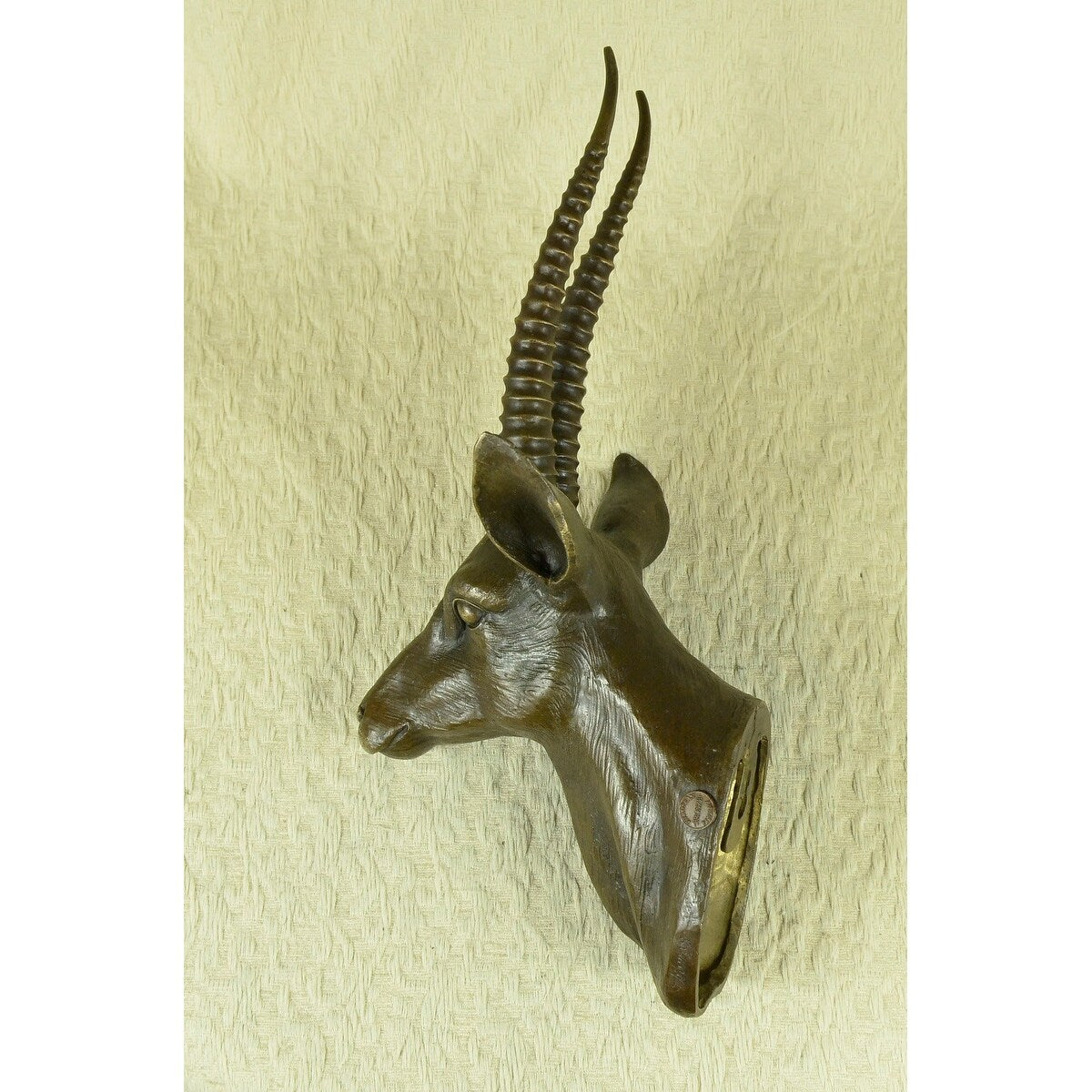 Art Deco Original Gazelle Head Bust Trophy Bronze Statue Sculpture Wall Mount