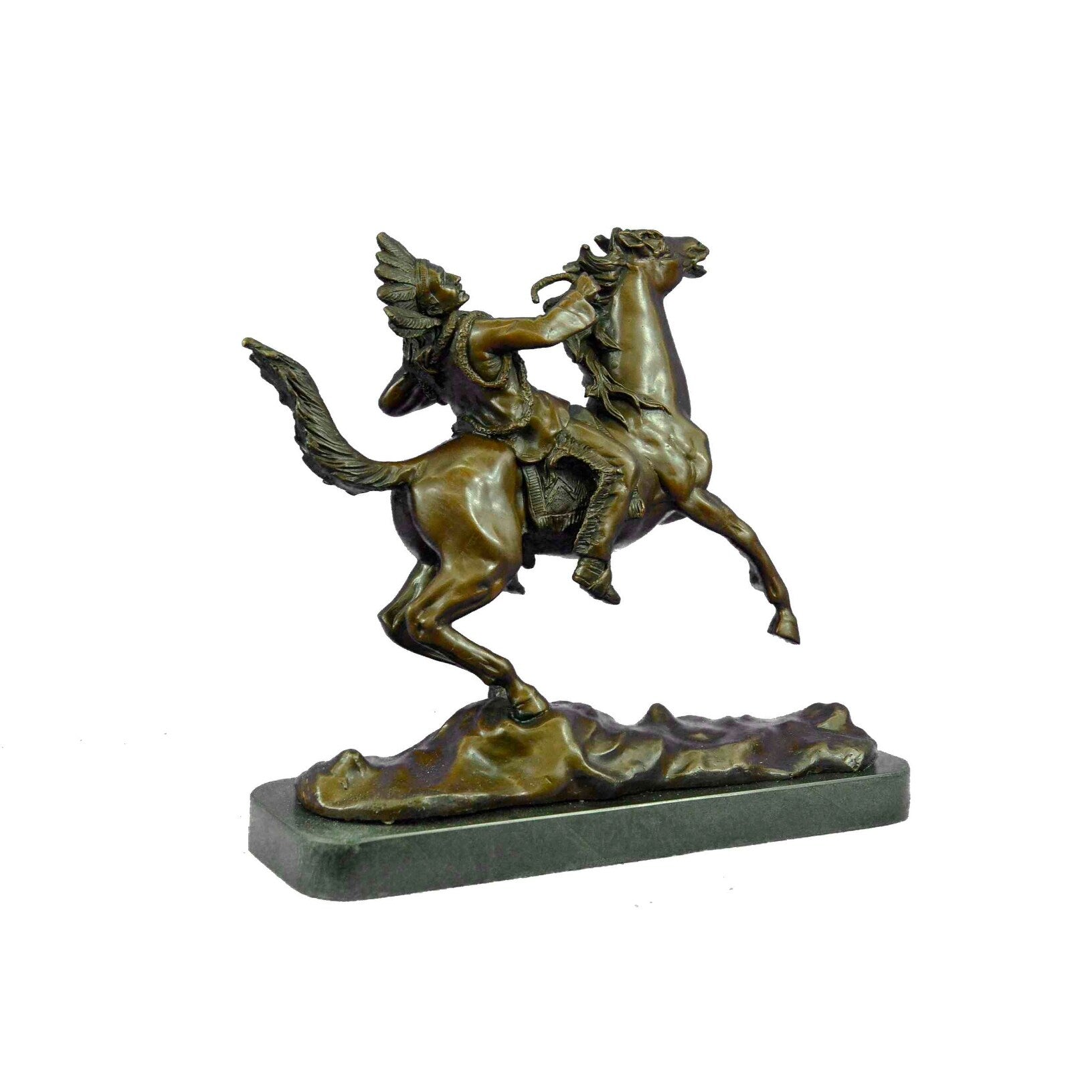 Mounted Indian Chief Bronze Sculpture By Karl Kauba Hot Cast Figurine Figure Art