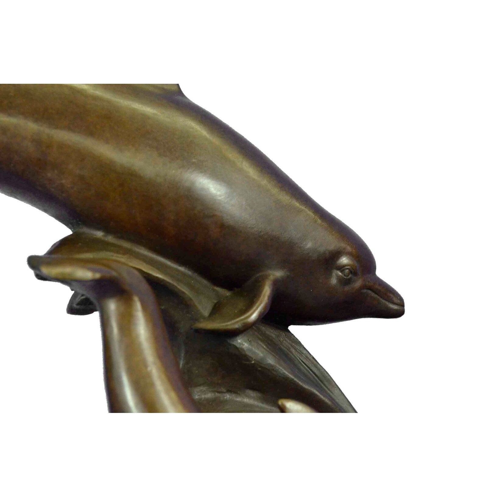 Clearance Sale Imitative Dolphins Riding Wave Bronze Sculpture Hot Cast Marine Figure