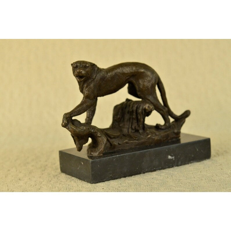 Statue Sculpture Cheetah Wildlife Art Deco Style Art Nouveau Style Bronze Decor