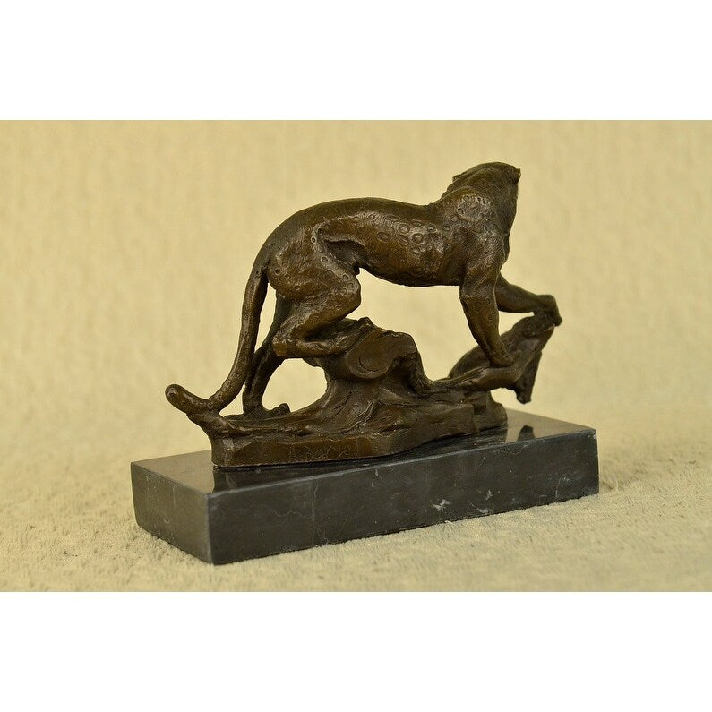 Statue Sculpture Cheetah Wildlife Art Deco Style Art Nouveau Style Bronze Decor