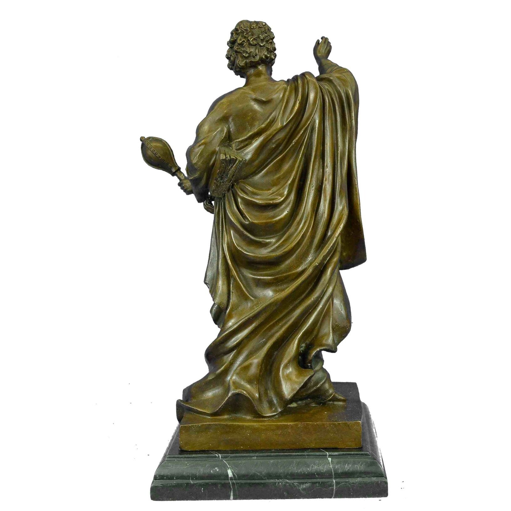 Signed Moreau Saint Religon Church St. Peter Bronze Sculpture Marble Base Figure