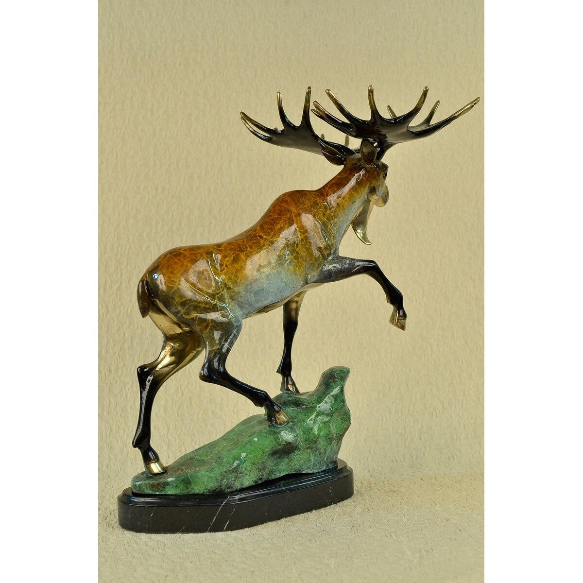 HandmadeEdition Happy Moose On Bronze Sculpture Certificate Of Authenticity