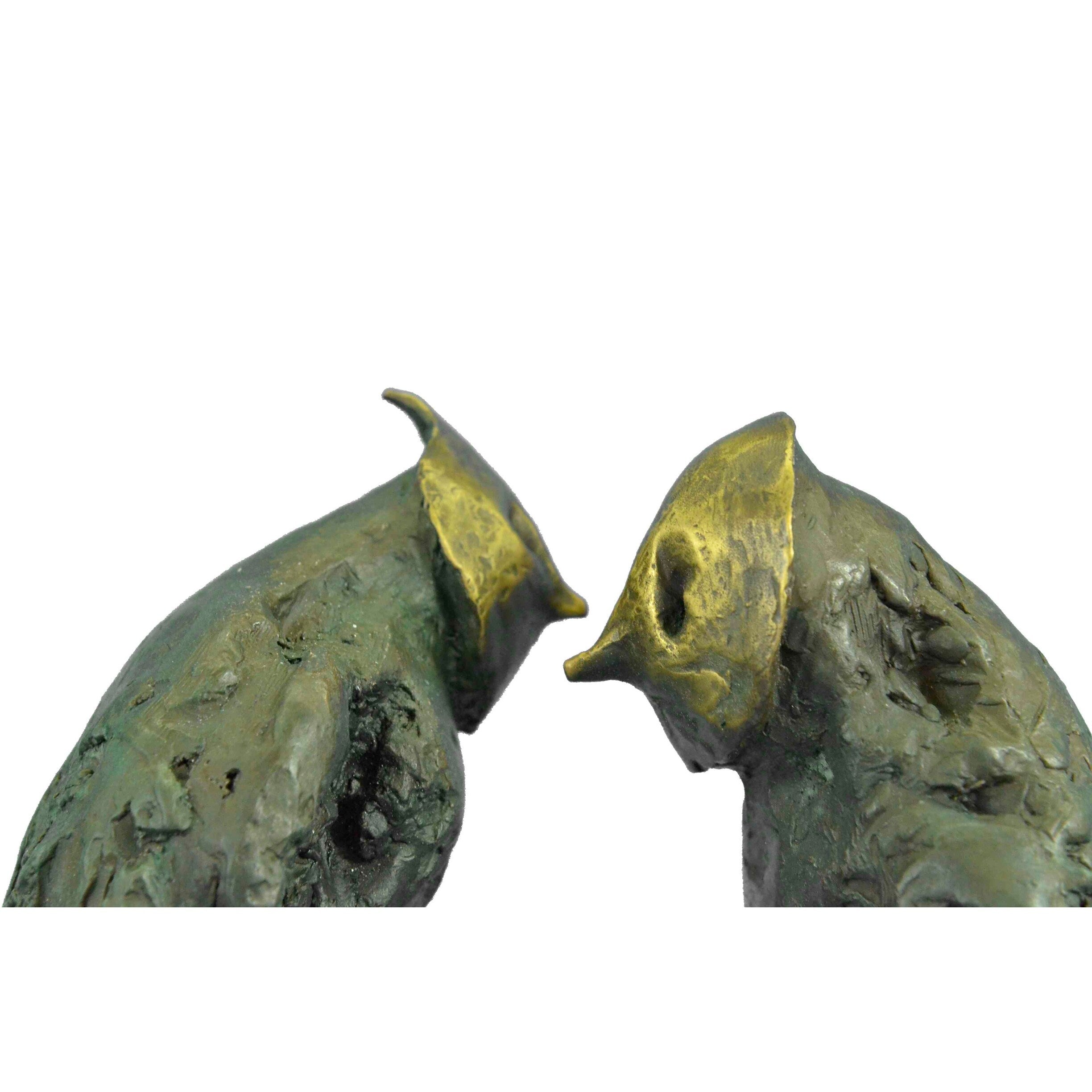 Contemporary Romantic Parrot Couple Bronze Sculptures Limited Edition Figurine