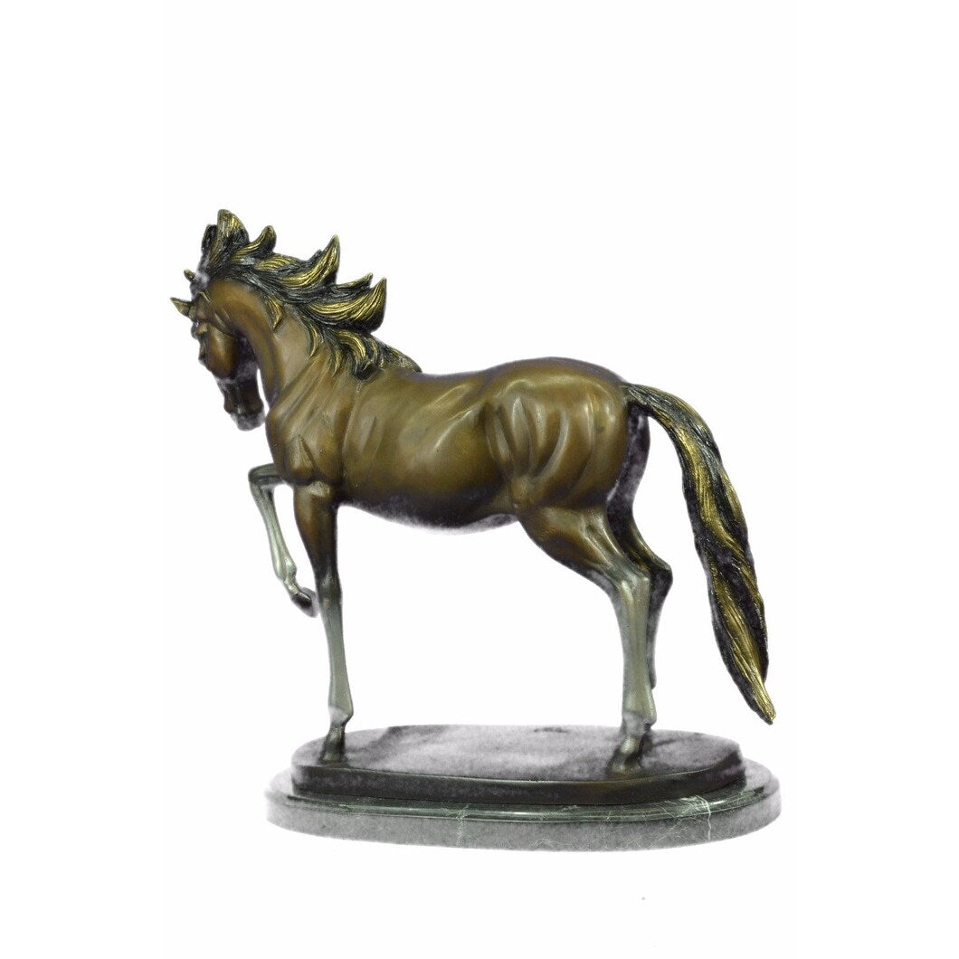 Original Gorgeous Real Bronze Horse Stallion Sculpture Statue Numbered Figurine