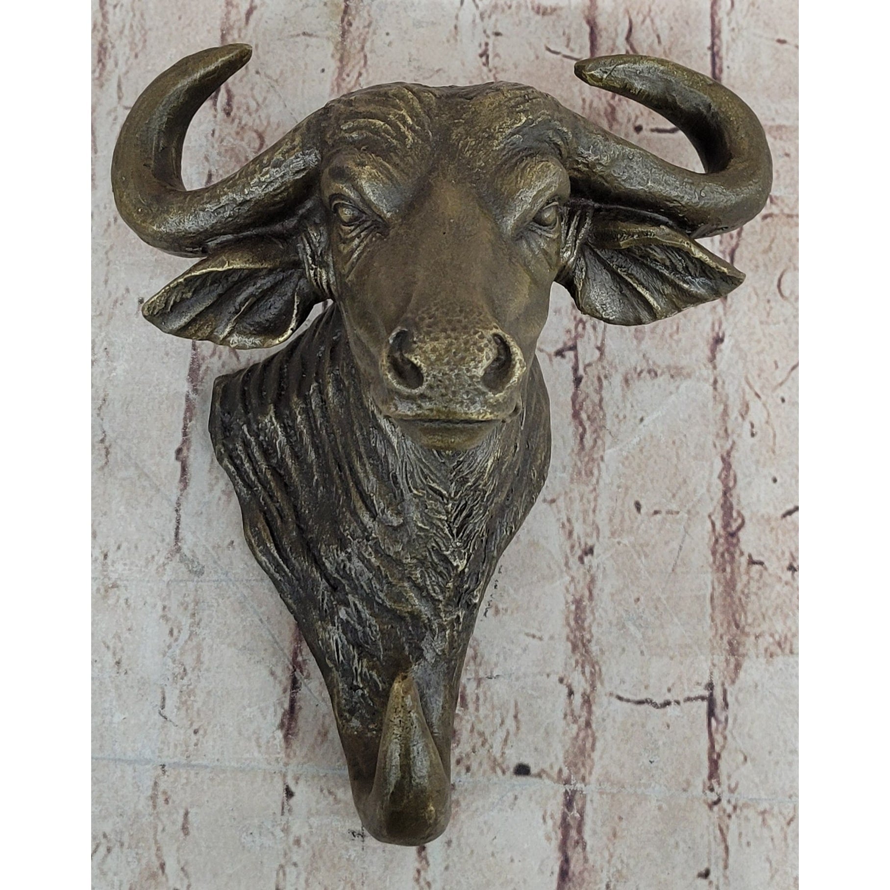 Steer Head Wall Mount Genuine Bronze By Lost Wax Method Signed M.Lopez Hot Cast