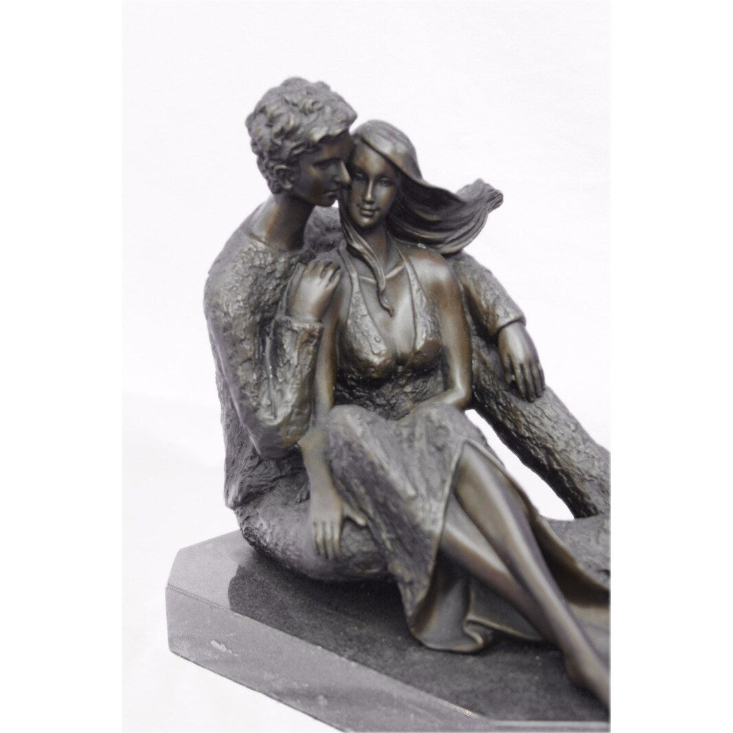 Mid Century Original Aldo Vitaleh Male And Female Tender Embrace Bronze Statue