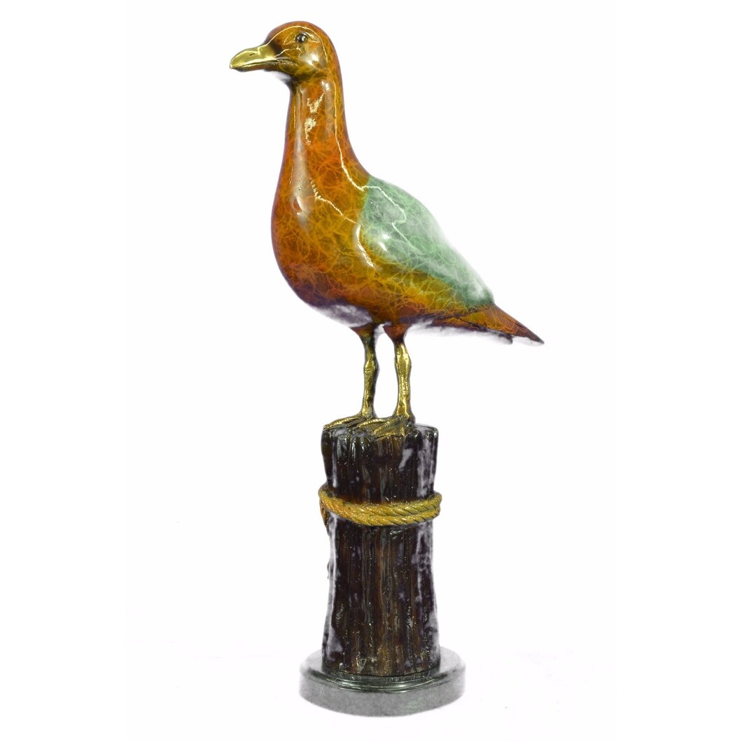 Special Patina Hot Cast Seagull Bird Bronze Sculpture Collector Edition Casting