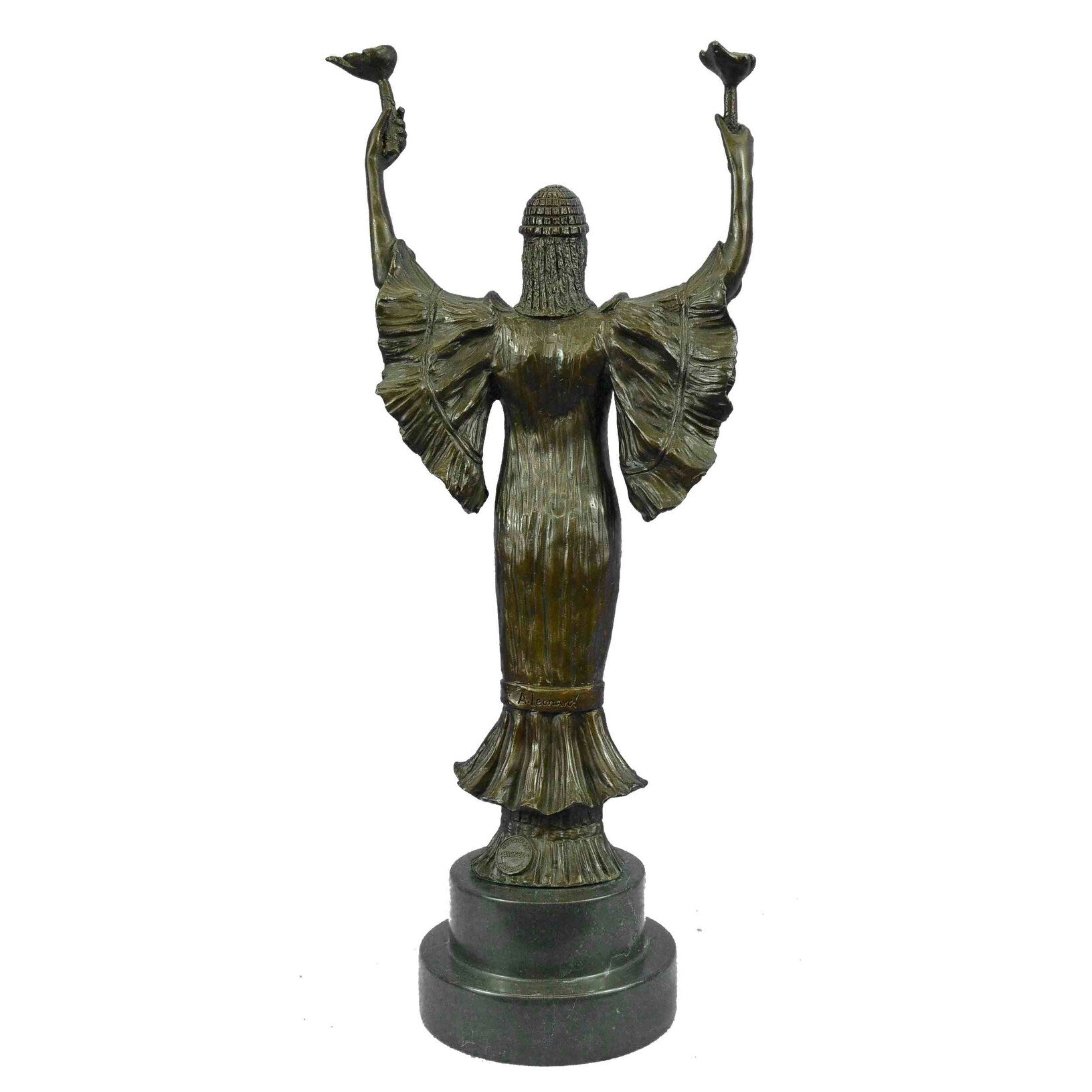 Victorian Old 100 Percent Solid Bronze Marble Figural Statue Decorative Statue