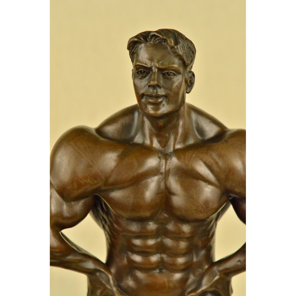 Bronze Champion Body Builder Mr. Universe Muscle Man Statue Figurine Sculpture