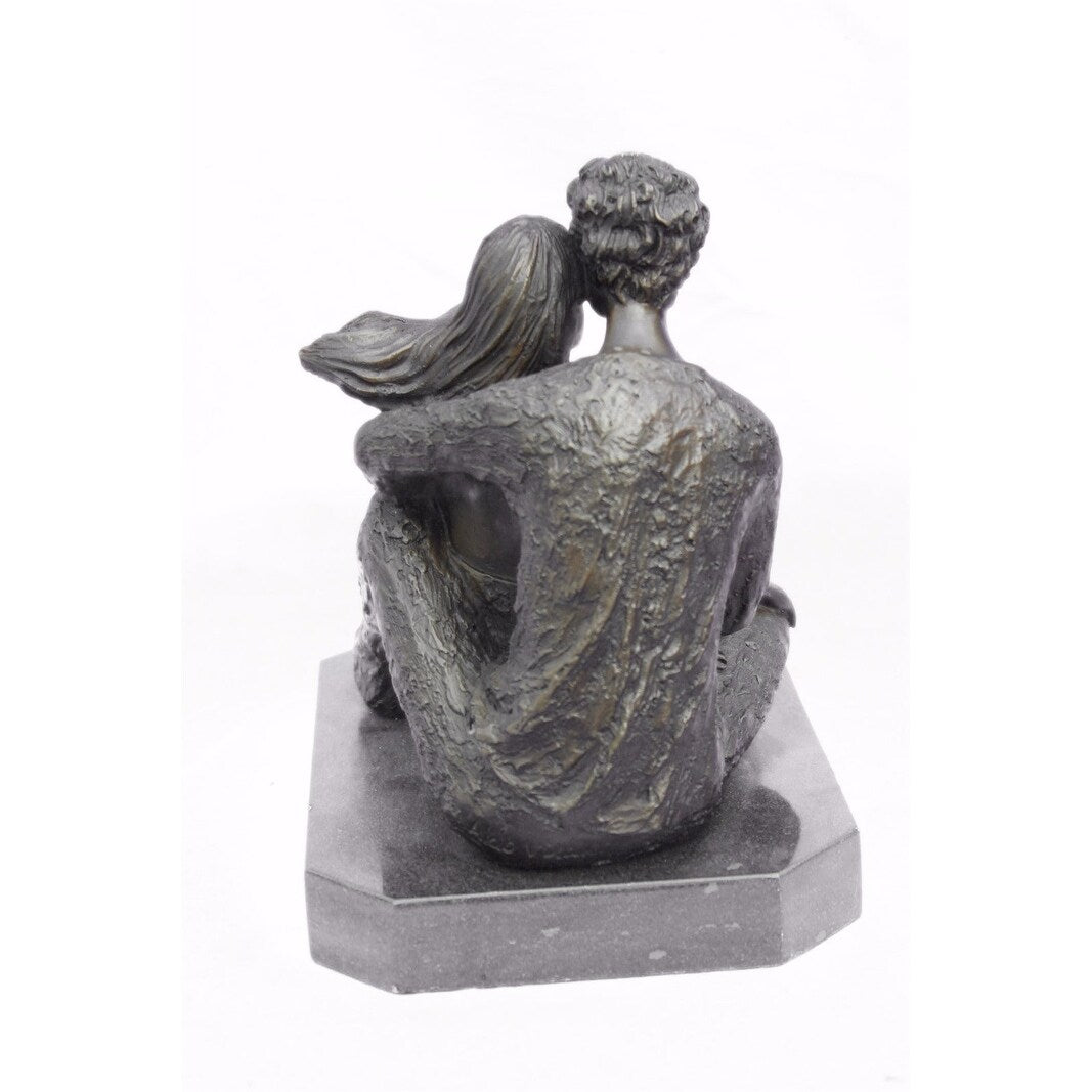 Mid Century Original Aldo Vitaleh Male And Female Tender Embrace Bronze Statue