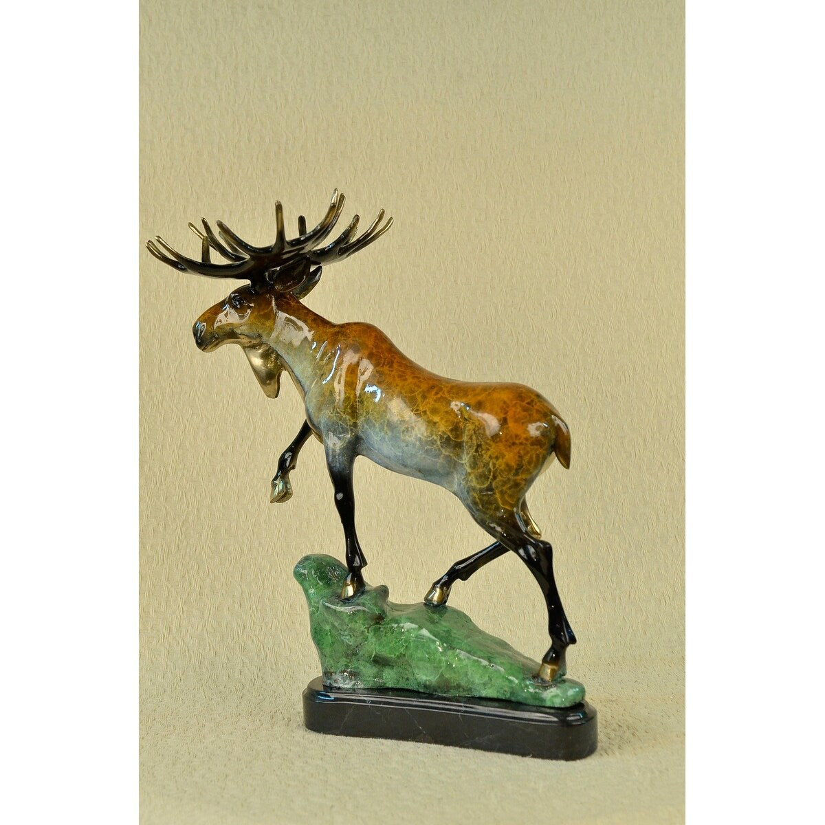 HandmadeEdition Happy Moose On Bronze Sculpture Certificate Of Authenticity