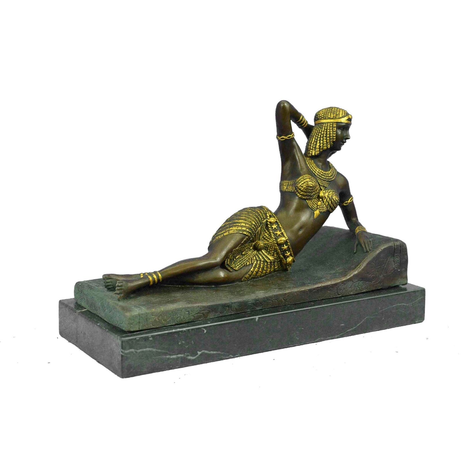 Gold Patina Gilt Egyptian Princess By Canova Bronze Sculpture Statue Decor Gift