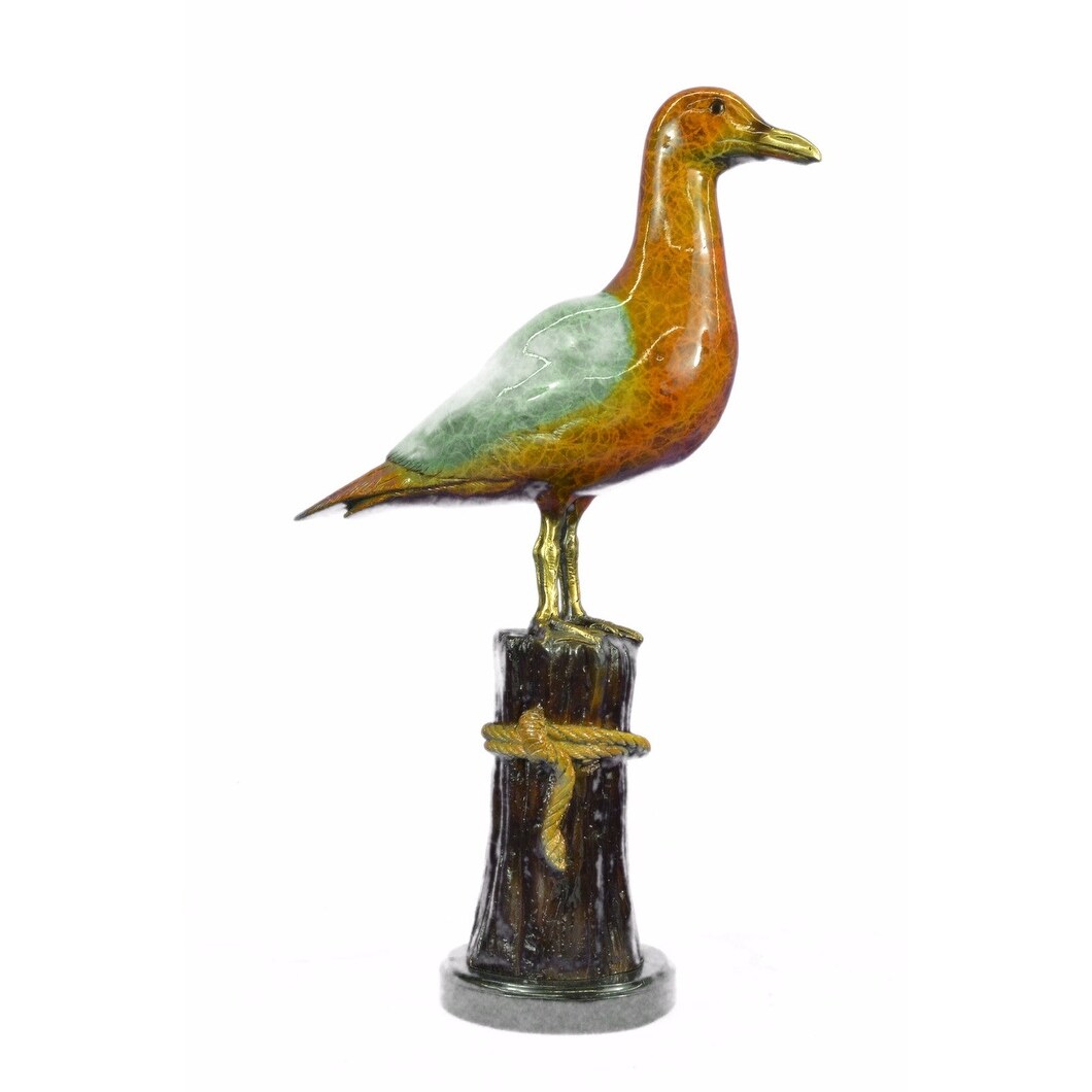 Special Patina Hot Cast Seagull Bird Bronze Sculpture Collector Edition Casting