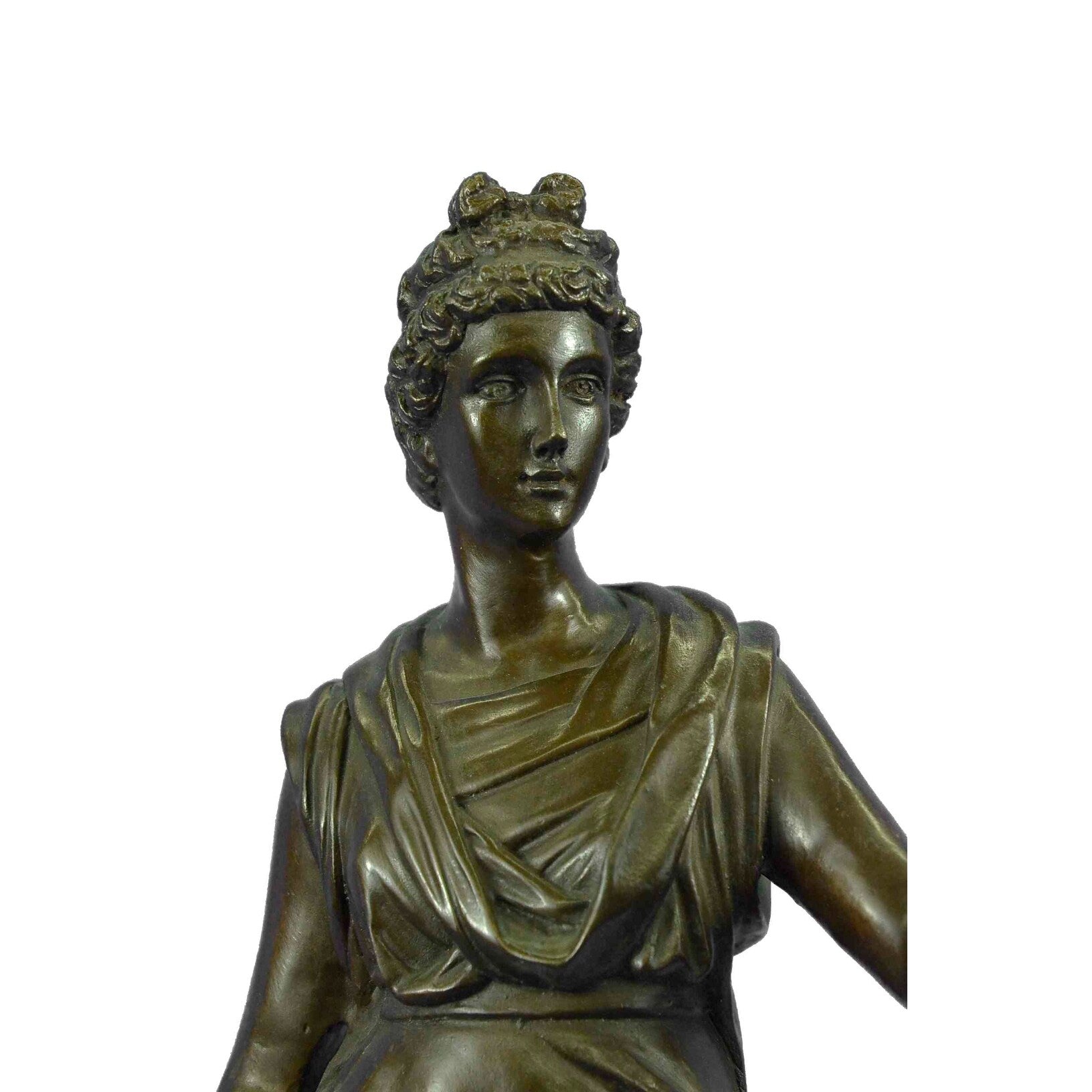 Signed Original Kamiko Greek Goddess Royal Queen Bronze Art Deco Sculpture Decor