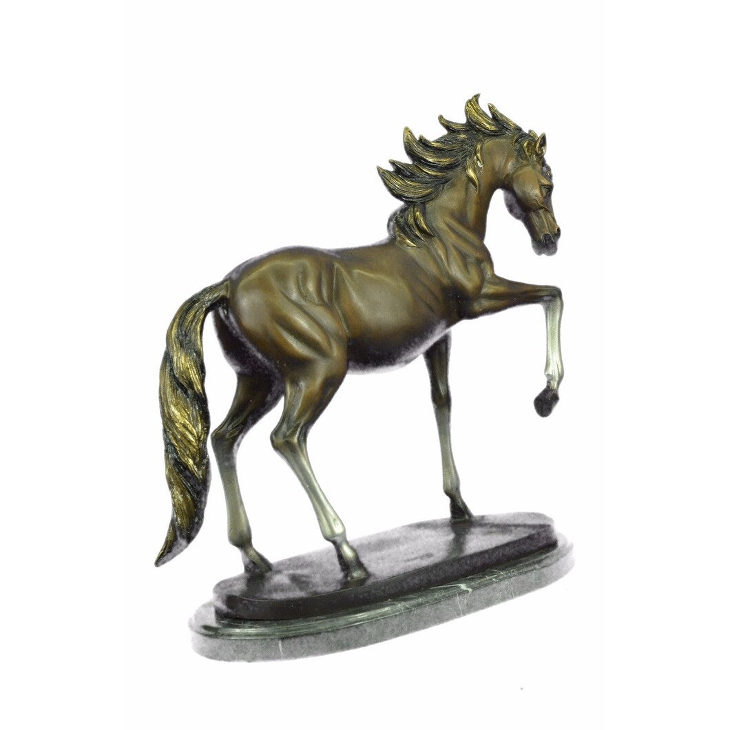 Original Gorgeous Real Bronze Horse Stallion Sculpture Statue Numbered Figurine