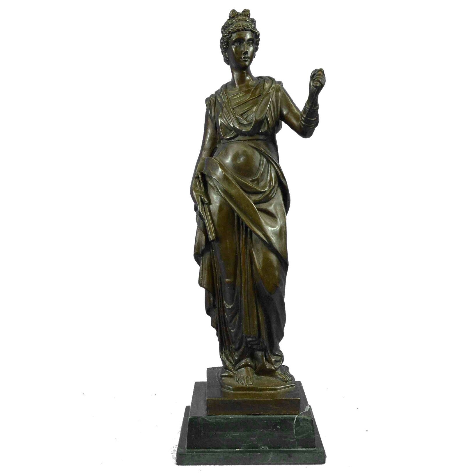 Signed Original Kamiko Greek Goddess Royal Queen Bronze Art Deco Sculpture Decor